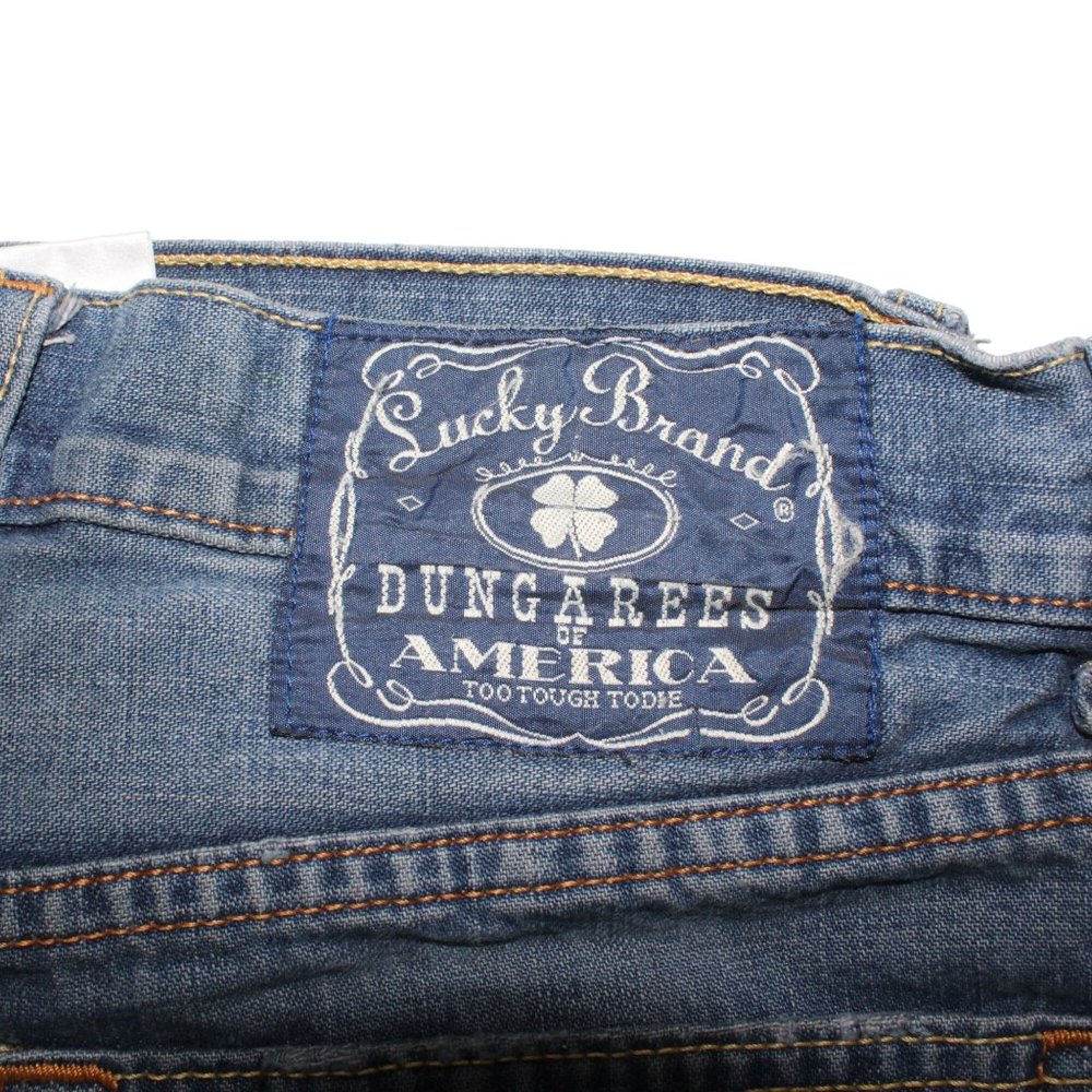 Lucky Brand Dungarees Womens Sz 32 Classic Fit Short Length Med Denim Jeans - Picture 3 of 13